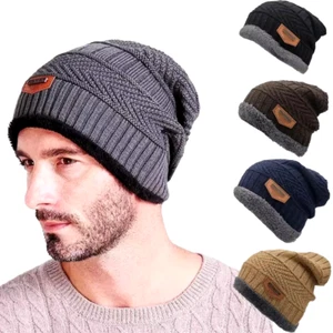 Winter Knitted Beanie Velvet Thickened Pullover Stylish Hat Thicken Color Brown - Picture 1 of 1