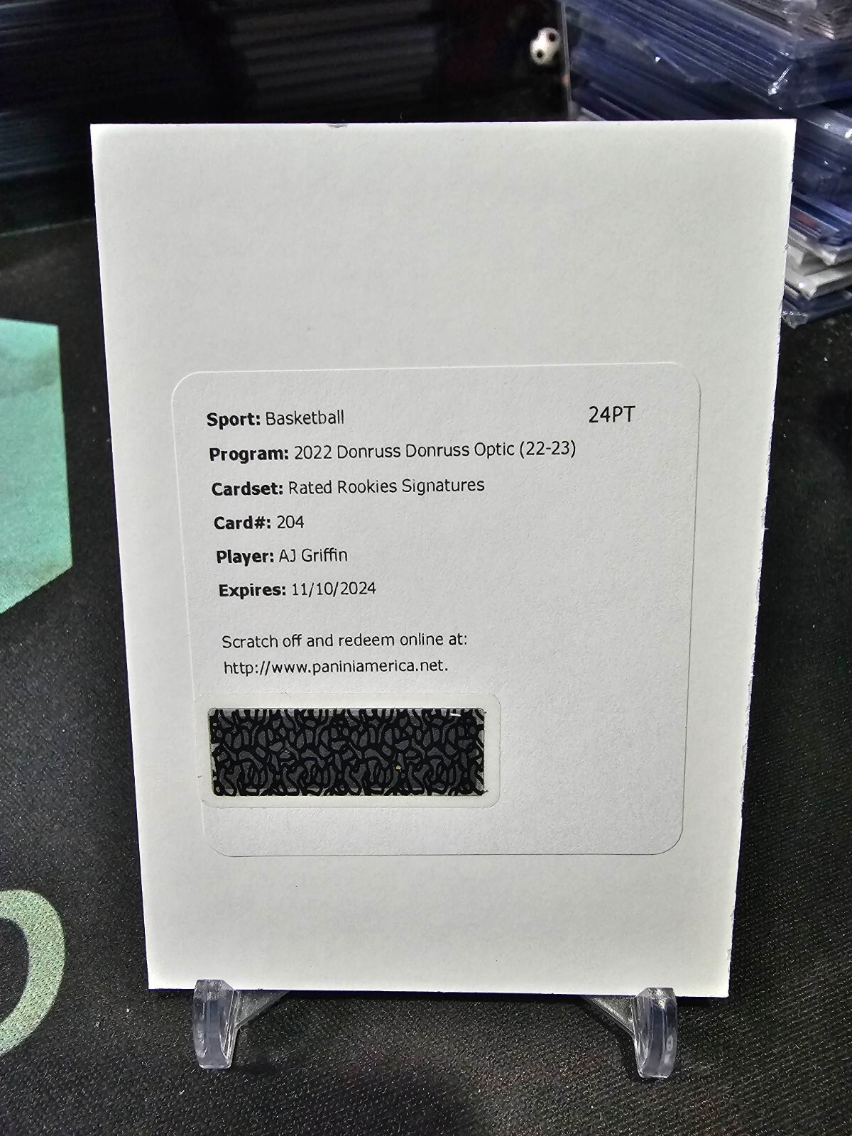 2022-23 Panini Donruss Optic AJ Griffin Rated Rookie Signatures #204 Redemption!