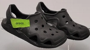 Crocs Sandali Zoccoli Punta Chiusa Slingback Tacco Nero Unisex Taglia C - 9 (Bambino 9) - Foto 1 di 12