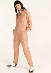 J.Crew Foundry Chino Utility Coveralls Jumpsuit Peach Women’s Size 14 NWT’s $168 - Picture 1 of 14