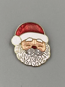 Vintage Weihnachtsmann Gesicht Weihnachten Anstecknadel Brosche - Bild 1 von 4