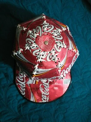 Rare Vintage Coca Cola  Panel Stitched Aluminum Hat Cap  - Image 1 of 4