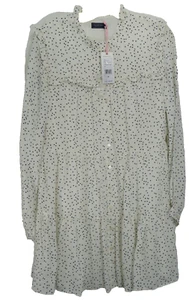 Neu mit Etikett Vineyard Vines Damen weiß gepunktet Rüschen Stufen Shirtkleid Größe M - Bild 1 von 10