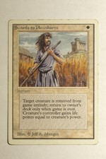 Swords to Plowshares - Unlimited - Moderately Played - MP - MTG - Magic the Gath