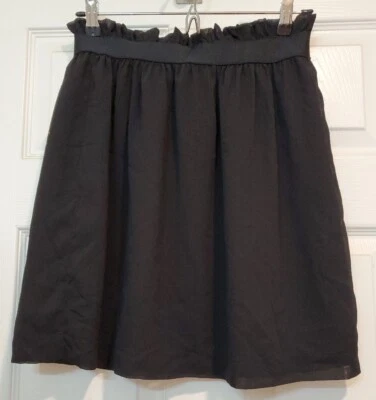H&M Falda Mujer Talla 6 Negro Gasa Bolsa de Papel Cintura Elástica Forrada Nueva con Etiquetas Foto 1 de 4