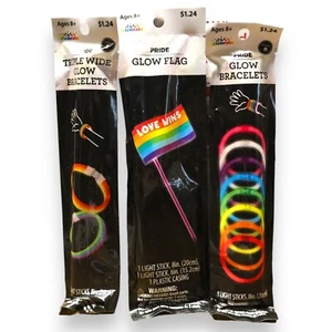 16 Stück | WEG ZU FEIERN Stolz leuchtende Flagge & Armband Regenbogen Leuchtstab - Bild 1 von 2