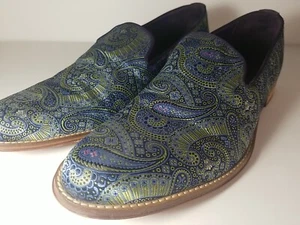 Limitierte Robert Graham Halbschuhe Größe 12D Herren Paisley geprägt Slipper MOMA 3  - Bild 1 von 10