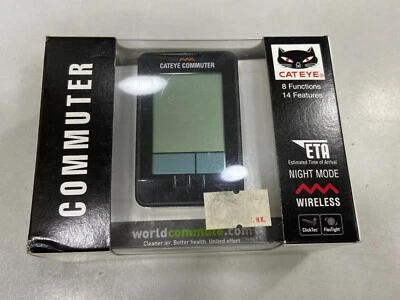 Cateye CC-COM10W Bicycle Cycling Computer Speedometer  (Black) - Image 1 of 4