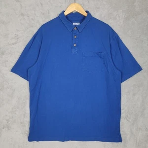 Duluth Trading Men's Large Blue Pocketed Short Sleeve Longtail Polo - Picture 1 of 8