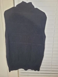 Maglione smanicato Athleta 100% cashmere nero girocollo S alpino ufficio sirena - Foto 1 di 7