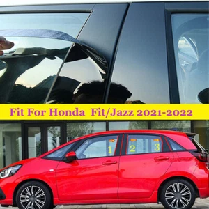 For Honda FIT 2021 2022 6pcs Set Piano Black Pillar Posts Window Trim Cover - Picture 1 of 12
