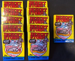 (11)x Desert Storm War 1991 Topps Sealed Trading Card ungeöffnete Packs Lot - Bild 1 von 3