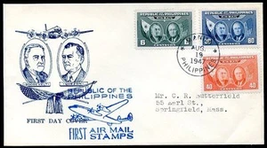 PHILIPPINES TO USA FDC, 1947, VF - Picture 1 of 1