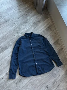 Tintoria Mattei 954 Algodón Claro Hombre Azul Marino Botones Hecho en Italia Camisa - Imagen 1 de 8