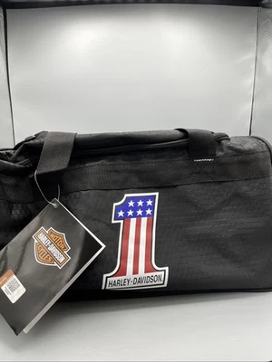 Harley-Davidson #1 RWB Logo Sports Duffel Bag w/ Strap - Black 99418 - Image 1 of 4