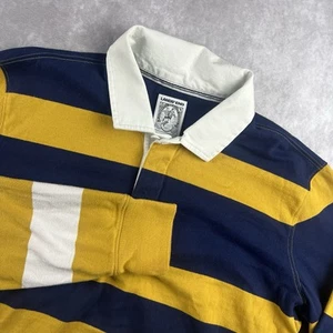 Camisa polo de rugby de manga larga Lands End roja y azul a rayas preppy para hombre talla XLT - Imagen 1 de 8