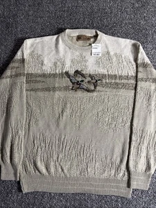 Shenandoah Pullover creme Entenjagd bestickt klobig USA Vintage Größe Large - Bild 1 von 6
