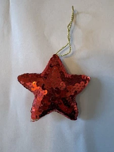 21 Pier 1 Stern Weihnachten Feiertag Ornamente rot Pailletten Handarbeit Indien - Bild 1 von 6