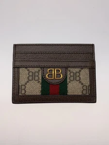 Gucci x BALENCIAGA Hacker Card Case 680386 Canvas Brown From Japan Authentic - Picture 1 of 4