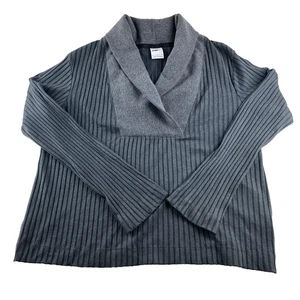 Suéter Nike Yoga Para Mujer XL Gris Acanalado Tejido Capucha Cuello Manga Larga Ropa Activa - Imagen 1 de 6