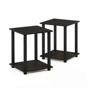 Simplistic 2-Pack End Table, Side Table, Nightstand, Espresso/Black, - Picture 1 of 5
