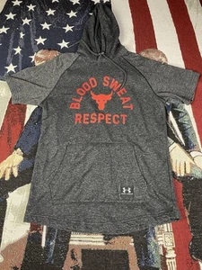 Under Armour Project Rock Hoodie Herren L Loose Blood Sweat Respect Kurzarm - Bild 1 von 9
