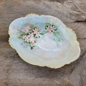 Antike deutsche Porzellan Haarnadel Schale handbemalt floral #696 Waschtischschale - Bild 1 von 9