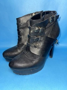 BCBGeneration schwarze Plateau-Stiefeletten mit Riemchen Schnalle Damen 9M - Bild 1 von 9