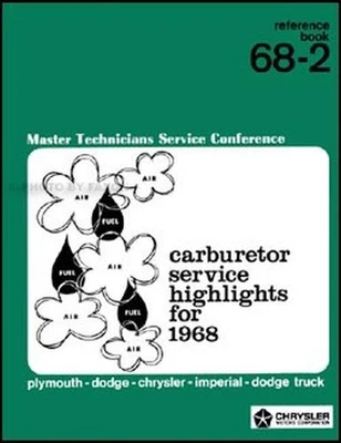 1968 Carburatore Riparazione Formazione Manuale Dodge Plymouth Chrysler Carter - Immagine 1 di 4
