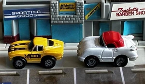 Vintage Micro Machines '64 Yellow Corvette & ‘55 White Corvette Galoob Rare Pair - Picture 1 of 5