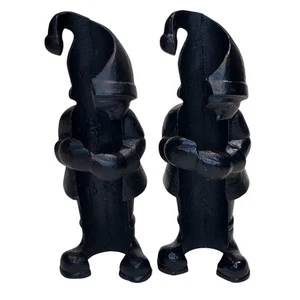 Elf Cast Iron Taper Candle Holders Crate and Barrel 5.5" - Picture 1 of 8