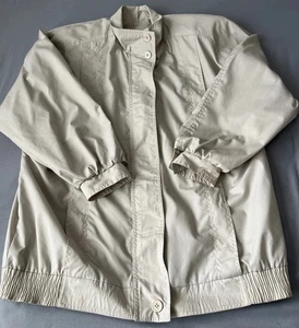 Vtg 80’s C & A Womens Full Zip Jacket Polyester Cotton Crème Full Zip Casual - Picture 1 of 13