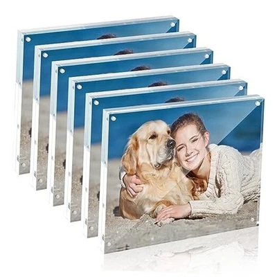  6 Pack 8 x 10 Acrylic Picture Frames, Magnetic Lucite Clear 8X10(6 Pack) - Image 1 of 4