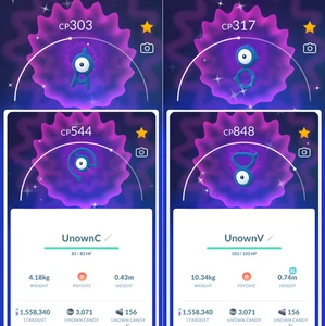 Shiny Unown A - B - C - V | Tr-de Go ✨ - Picture 1 of 2
