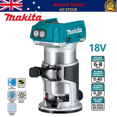 Makita 18V Brushless Laminate Trimmer Router, DRT50Z. AU Stock. - image 1 of 4