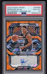 2020 Panini Prizm Desmond Bane Orange Cracked Ice Psa 10 Auto Penmanship 1676 - Bild 1 von 3