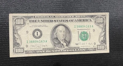 1990 $100 One Hundred Dollar Bill Vintage Old Note - Image 1 of 4