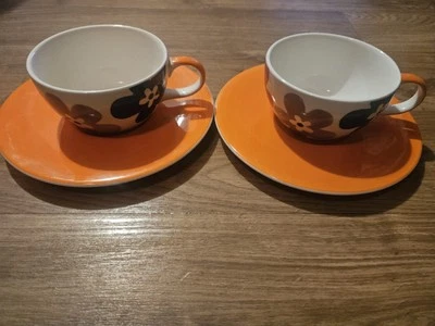 2x Taza y platillos florales naranja Whittard of Chelsea  Foto 1 de 4