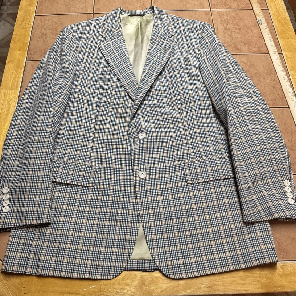 GANT многоцветный клетку чек шерсти Blazer Sport пальто куртка 42R истинный винтажный США - Изображение 1 из 4