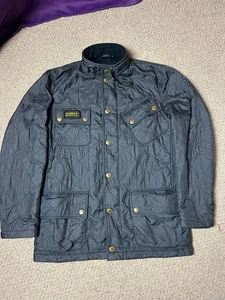 Barbour Mens Size Small Black Grasstrack Quilted Jacket Farming Outdoor Coat - Picture 1 of 6