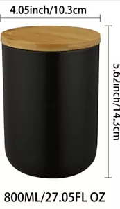 Food Storage Jar - 27oz/800ml, Ceramic, Black, for Coffee, Tea, Spice, Etc. - Picture 1 of 5