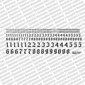 GINFRITTER GOTHIC NUMERALE IN SCHWARZEN AUFKLEBERN TRANSFERS KOMPATIBEL MIT WARHAMMER - Bild 1 von 2