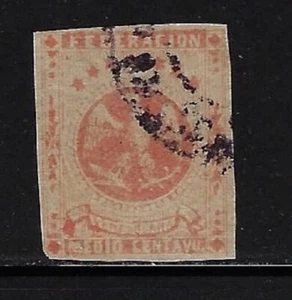 Venezuela: 1863; Scott 010, federation eagle, irregular edge, used, rare EBV1097 - Picture 1 of 2