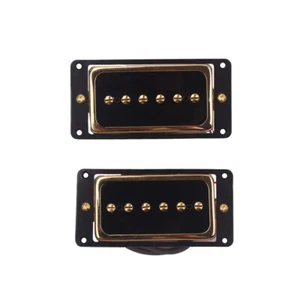 Zestawy przetworników gitary Humbucker z ramką do gitary elektrycznej (złote) - Zdjęcie 1 z 7