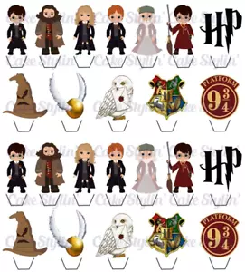 24 x HARRY POTTER Cupcake Toppers STAND UP Edible Wafer Card Birthday Cake Decor - Picture 1 of 1