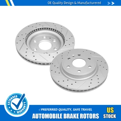 2 rotores de freno delanteros perforados y ranurados para GMC Acadia 2007 2008 2009-2016 Foto 1 de 4