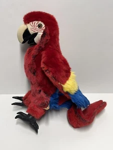 Folkmanis Puppets - 15" Scarlet Macaw Red Blue Yellow Parrot Bird Plush - Picture 1 of 6