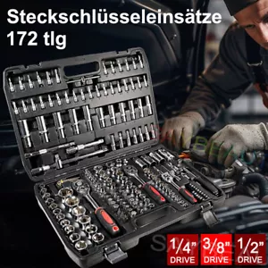 172 tlg. Steckschlüssel Satz Knarrenkasten Ratschenkasten 1/4" + 3/8" + 1/2" - Bild 1 von 12