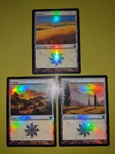 FOIL Plains x3 Theros 3x # 231, # 232 and # 233 Magic the Gathering MTG - Picture 1 of 1