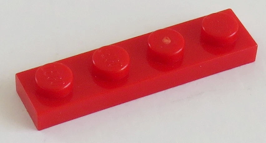 LEGO - Platte / Plate 1 x 4 (10 Stück), rot # 3710 - Bild 1 von 1